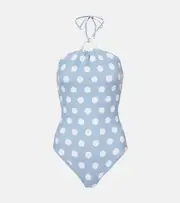 [Marysia] Marysia Avalon halterneck polka-dot swimsuit AU 14 blue