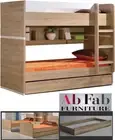 BUNK_BED MAGIC 3 IN 1 KING SINGLE BED & TRUNDLE SHELVES WHITE & OAK SEPARATES