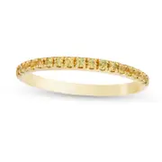 Yellow Sapphire Petite Stackable Band in Solid 10K Yellow Gold