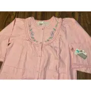 NWT Kelly Reed Duster Robe Snap Front House Dress Pink Stripe NOS 22W