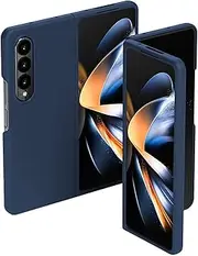 for Samsung Galaxy Z Fold 4 Phone Case Liquid Silicone, Thin Slim Soft Rubber Gel TPU Plain Simple Cover, Soft Protective Phone Cover for Samsung Galaxy Z-Fold-4 Navy