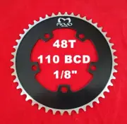 MOJO Fixed Gear Chainring 48T - 110 BCD Track Fixie single speed 1/8" - BLACK