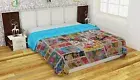 Indian Handmade Floral Patchwork Kantha Quilt Blanket Bedding Bedcover Queen
