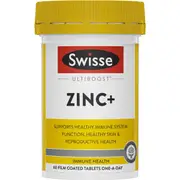 Swisse Ultiboost Zinc+ Tablets For Immune System Support 60 pack