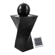 Gardeon Solar Water Feature with LED Lights Polyresin Powered Black 85cm New