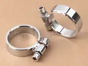 2X Chrome Exhaust Clamps For Harley Sportster 1000 XLH XLRTT XLC XL XLCH55 57-85