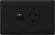 HPM Linea 1 Gang 10A 240V AC Horizontal Single Powerpoint, Black