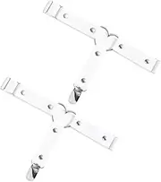 [ANDRESLAD] Leg Binding Rings for Punk Ring Leg Rings for Adjustable ’s Belts Pants Punk Rings Womans Belts Goth Rings White