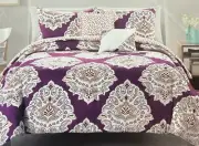 Cynthia Rowley Purple Orange Medallion King Comforter & Shams Deco Pillows Set 5