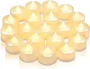 [Beichi] Set of 50 Battery Tealights Bulk, Bright Warm Yellow Flickering Bulb Battery Operated Flameless LED Tea Light for Seasonal & Festival Celebration