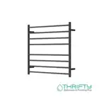 Modern National Mirage 8 Bar Wide Heated Towel Rail Matte Black