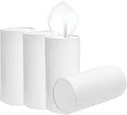 DXNQ 4 PCS Car Tissues Holder, Car Cup Holder Refillable Travel Tissues Tube with Facial Tissues, Portable Cylinder Round Tissue Boxes Container Decor for Car Office Home (White)
