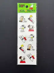 RARE Snoopy Facial Stickers Japan Hallmark Joe Cool Linus Schroeder
