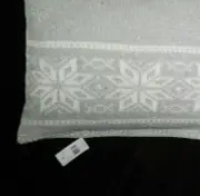 Ralph Lauren Mariel silver grey knit Snowflake Winter Throw Pillow $215