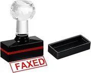 uxcell Faxed Stamp Self Inking, Red Ink Office Stamps Pre Inked Message Stamp Refillable Business Stamp, Black
