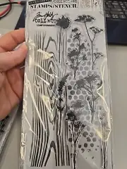 Tim Holtz Stamps And Stencils Set Wildflowers Dots