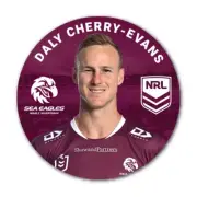 333718 MANLY SEA EAGLES NRL TEAM DALY CHERRY-EVANS PLAYER IMAGE BUTTON BADGE