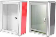 HOMSFOU 2pcs Wall Mount Locking Box Reusable Letter Storage Suggestion Box with Lock for Classrooms Public Spaces Grey Design for Secure Mail Complaints
