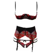 Seductive Lingerie Set Red Black Kawaii Women lace Bras & Bra Sets