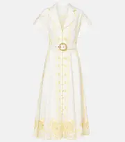 [Zimmermann] Zimmermann Lucky embroidered linen midi dress AU 8 white
