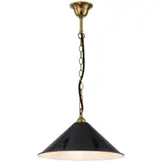Ashford 37cm Tapered Black Shade Brass Chain Pendants Lights Edwardian Lighting Inspirations