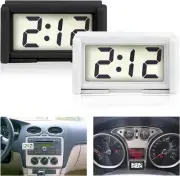 2 Pcs Mini Digital Clock Small Magnetic Car Dashboard Black and White