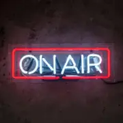 On Air Radio Records Disc Recoding Acrylic Box 14" Neon Light Sign Lamp Decor