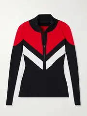 [Perfect Moment] Perfect Moment - Printed Stretch-jersey Base Layer - Black - small small Black