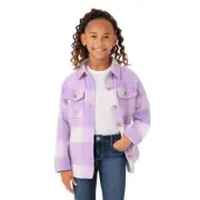 Member's Mark Girls Shacket Size XL 14-16 Purple Plaid