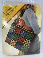 Columbia Minerva Designer Needle Point Patch Tote #8125 New Sealed