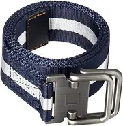[iplusmile] Men's Belt Style White Belt Polished Alloy Double Buckle Sturdy Comfortable Breathable for Outdoor Work or Daily Use
