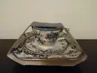 222 Fifth Adelaide Blue & White Cup Saucer and Plate Set New!