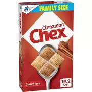 Chex Cinnamon Breakfast Cereal, Homemade Chex Mix Ingredient, Family Size, 19.2