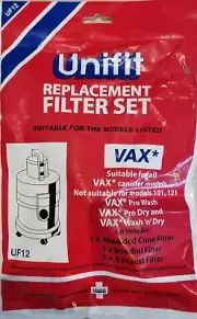 VAX Unifit Filter Set UF12 UF 12 Pro Wash Pro Dry Wash 'n' Dry - VAC 'N' SAVE
