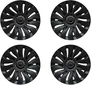 4PCS Wheel Cover Compatible for Tesla Model Y 19 Inch Replacement Hub Cap Full Rim Cover Car Accessories 2020-2024 2023(LR Matte Black)