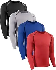 [Celfaeree] Boys Compression Shirts Youth Compression Shirt Long Sleeve Boys Athletic Baselayer 4,5 Pack