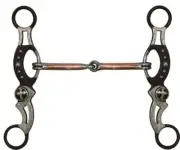Showman 5" Brown Steel Engraved Snaffle Bit