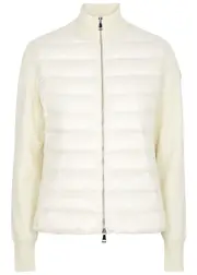 Moncler Quilted Shell and Wool Jacket - Ivory - XS XS