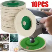10Pcs 4" Wool Polishing Discs For Angle Grinder Finishing Wheel Buffing Pads USA