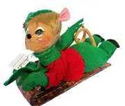 Annalee Doll 6" Snow Fun Toboggan Mouse New Tags Hand Painted 2019 Figurine