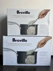 Breville Thermal Pro Hard-Anodized Non-Stick Set of 2 Covered Saucepans NEW
