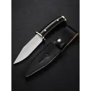 CIVIVI C20072-1 TETON TICKLER Fixed Blade Knife, Leather Sheath