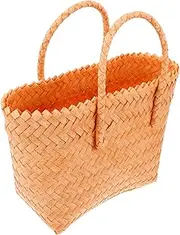 [Healeved] Woven Handbag for Women Retro Chic Beach Tote Bag Large Wicker Purse for Summer Travel Thoughtful present Option Versatile Carry Wicker Basket for Essentials