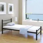 Metal King Single Bed Frame With Slats Powder Coated Base Kids Teen Furniture