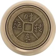 Unique Solid Brass Round Paperweight Chinese Calligraphy Paperweight Office Decor