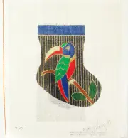 SHEAR Creations Handpainted Needlepoint Stocking Canvas Mini Kit Toucan Tango