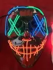 Halloween Mask LED Light Up Purge Mask with LED Gloves, Scary Glow Mask Costume