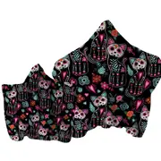 Day of the Dead Cats Towel with Hood