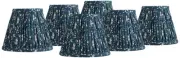 Springcrest Green Blue Floral Clip-On Lamp Shades 3.5x6x5 Set of 6