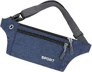 [Teegxddy] Money Belt Men and Women with Secret Compartment - Bum Bag for Travel/Sports, Invisible Wearing Comfortable, Adjustable, Portable, Slim Belt Bag, blue, Medium
